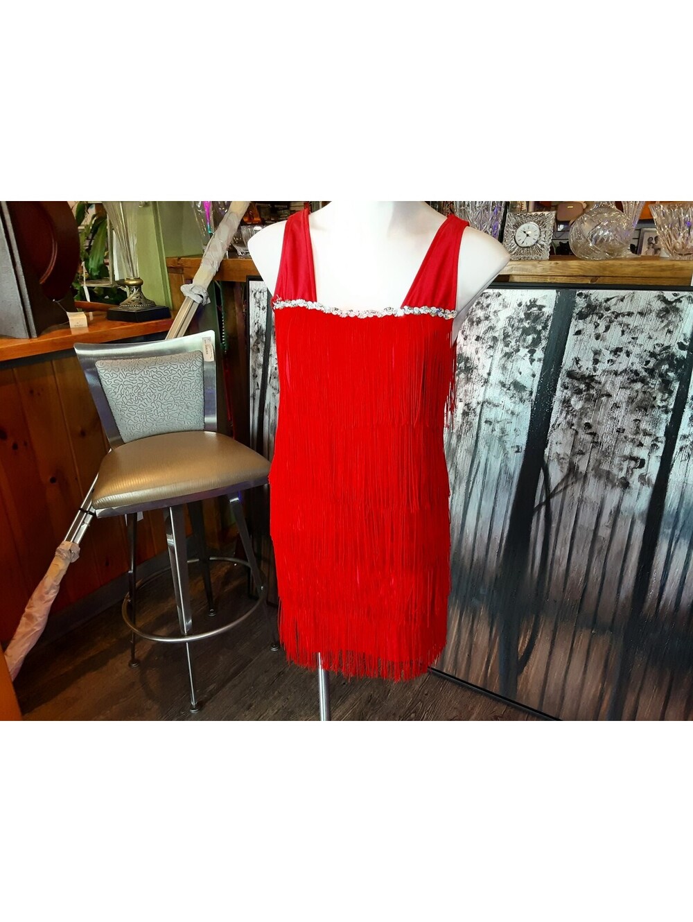 Red Flapper Dress From Spencers Size Medium
